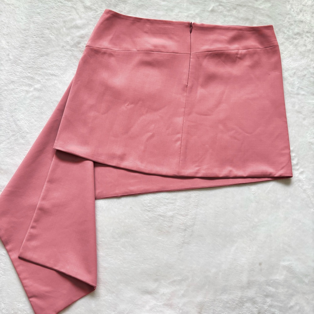 ZARA Dusty Rose Asymmetric Side Draping Mini Skirt—NWT—M - Picture 11 of 14